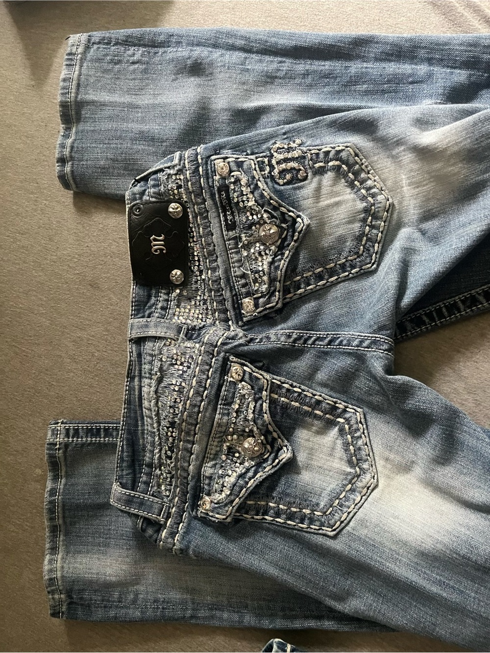 Miss Me Light Blue Embellished Bootcut Jeans